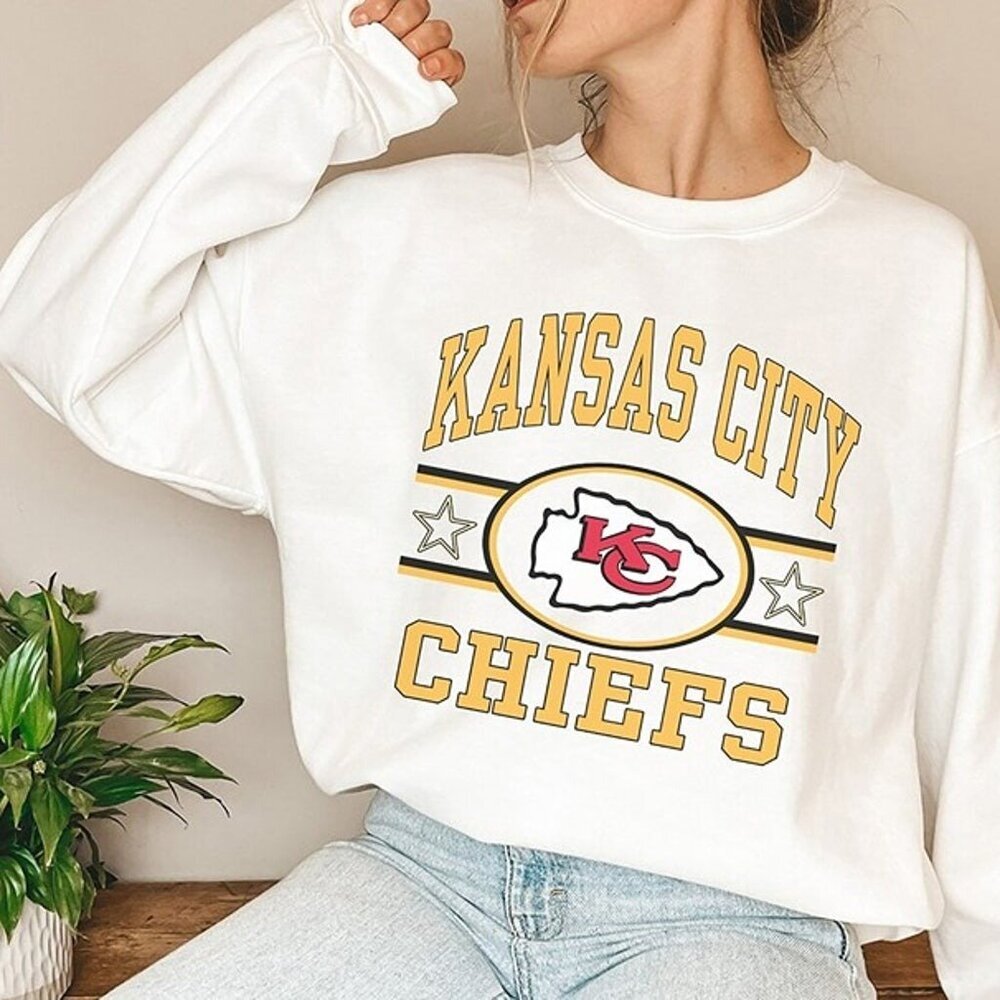 Kansas City Football Sweatshirt Gifts For Fans NFL Chiefs Retro Crewneck 05
